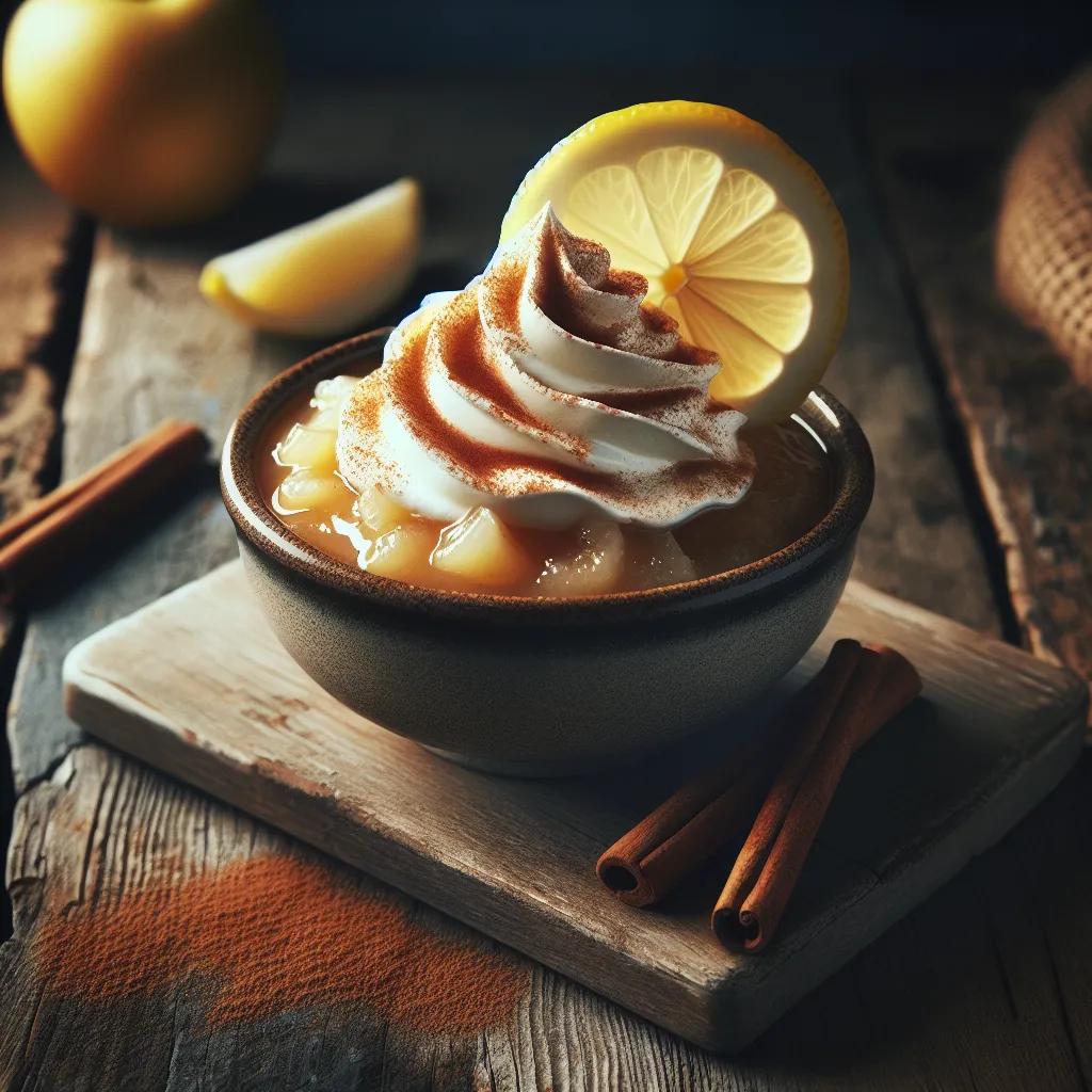Apfelmus mit Sahne und Zimt