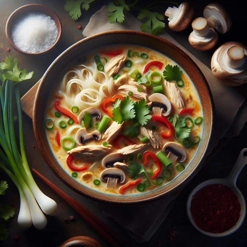 Asiatische Hühnersuppe mit Kokosmilch