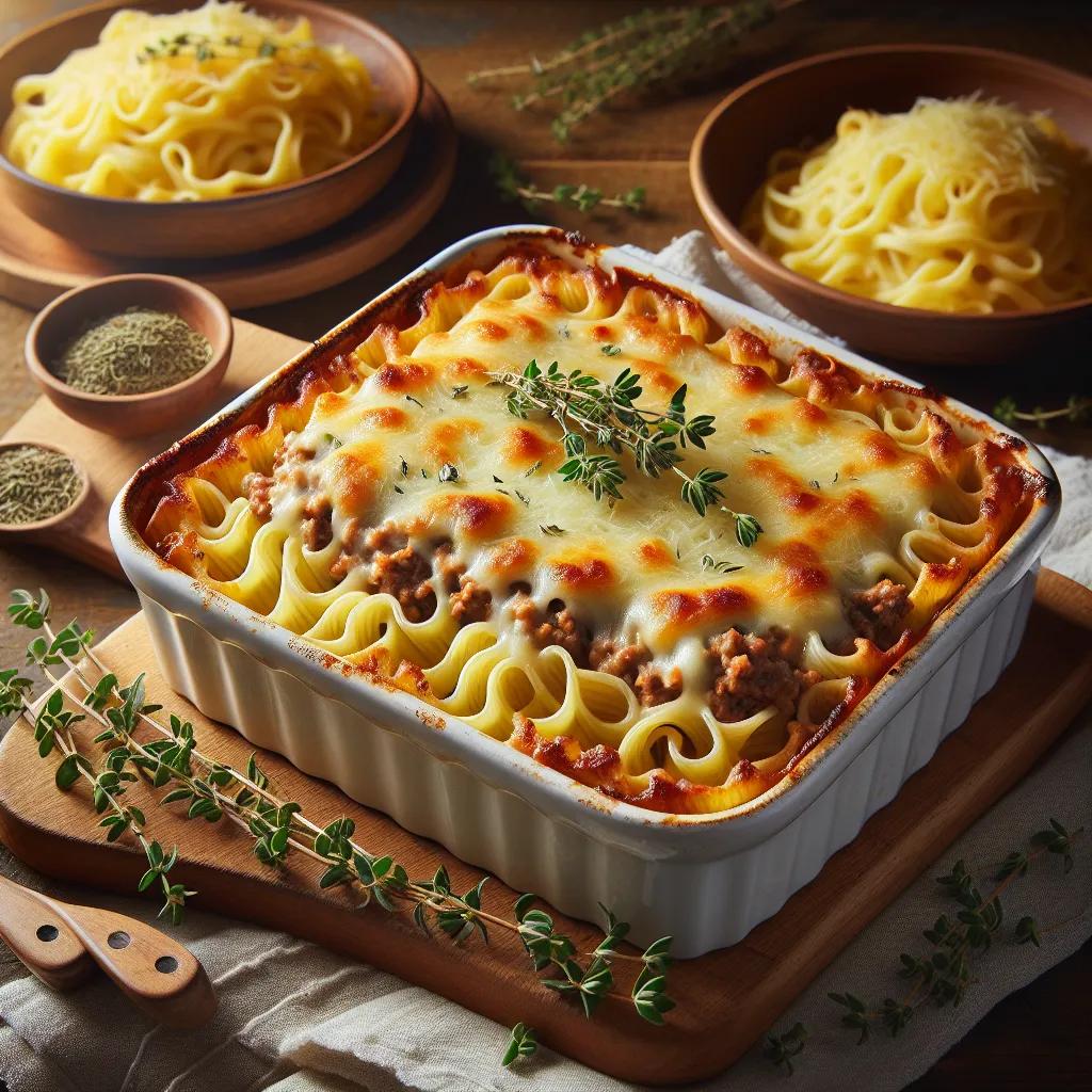 Bandnudel-Auflauf mit Hackfleisch