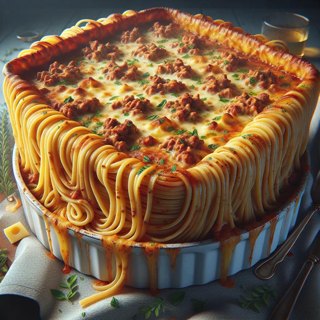 Bandnudeln mit Hackfleischauflauf