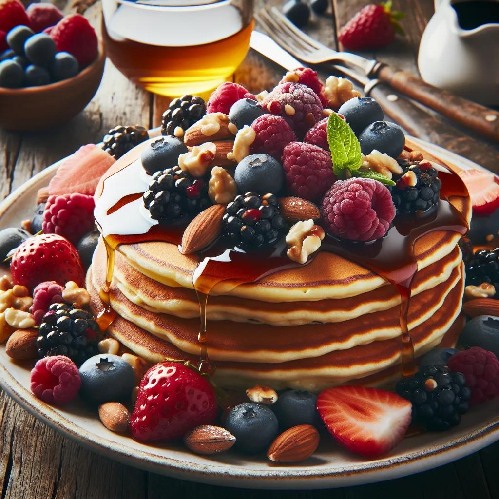 Nussige Beeren-Buttermilch-Pfannkuchen
