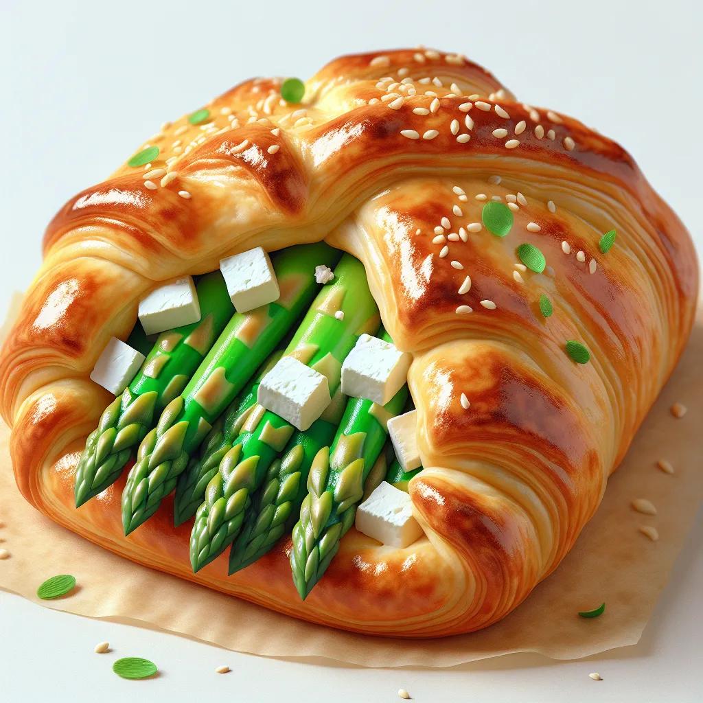 Blätterteig-Spargel-Feta-Päckchen