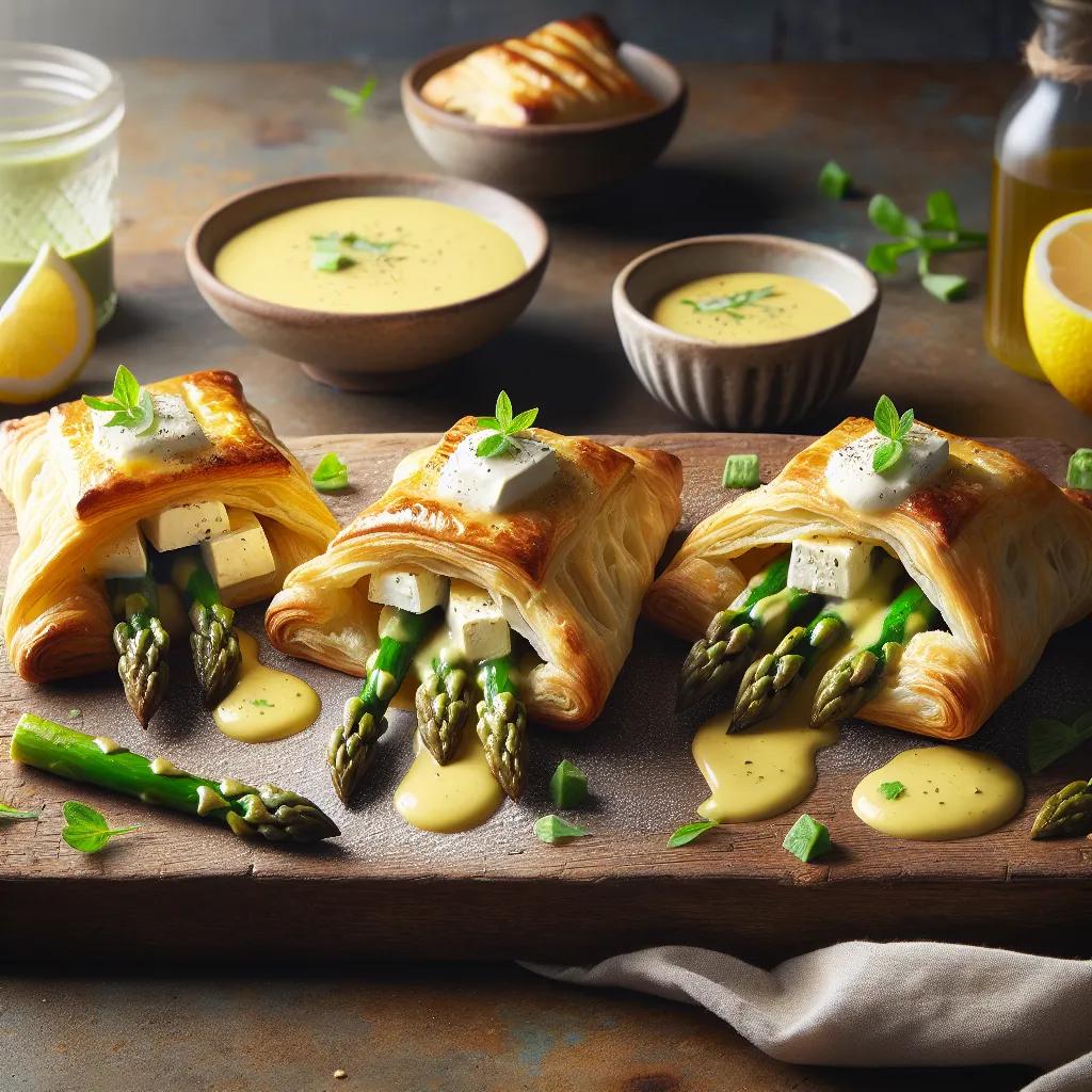 Blätterteig-Spargel-Päckchen mit Hollandaise