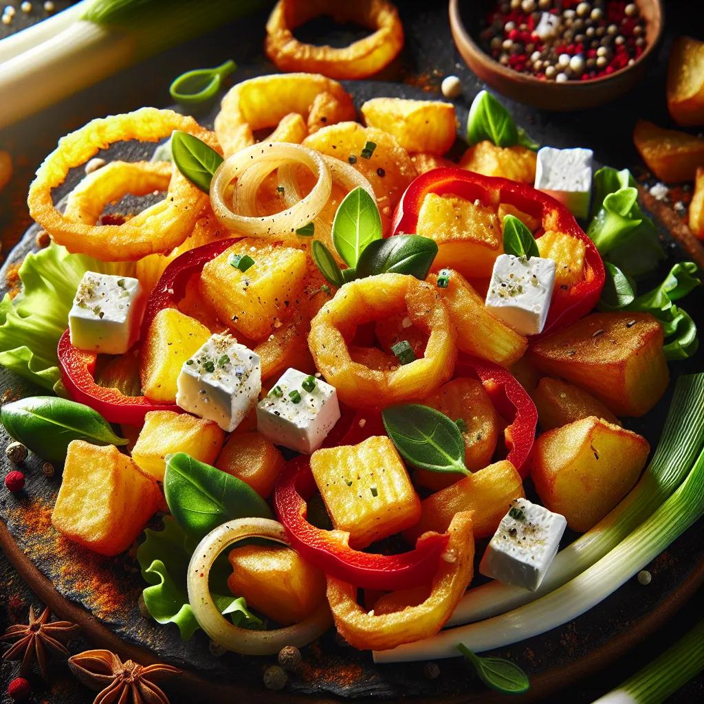 Bratkartoffeln mit Feta und Gemüse