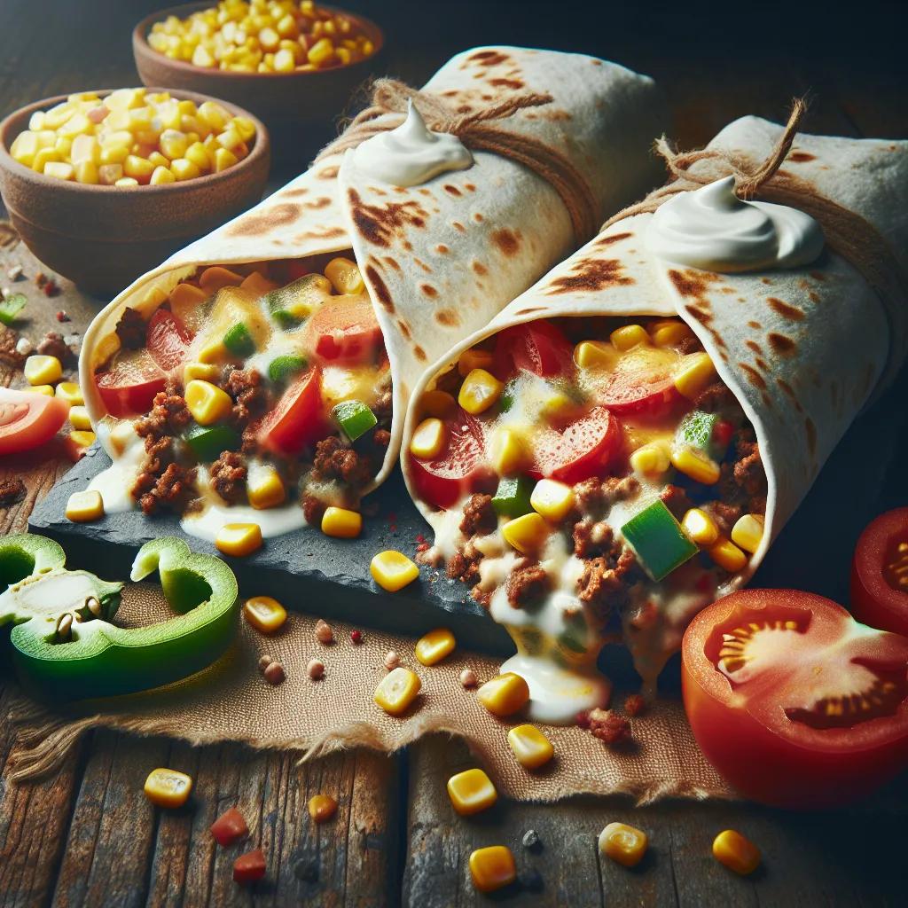 Burritos mit Hackfleisch und Gemüse