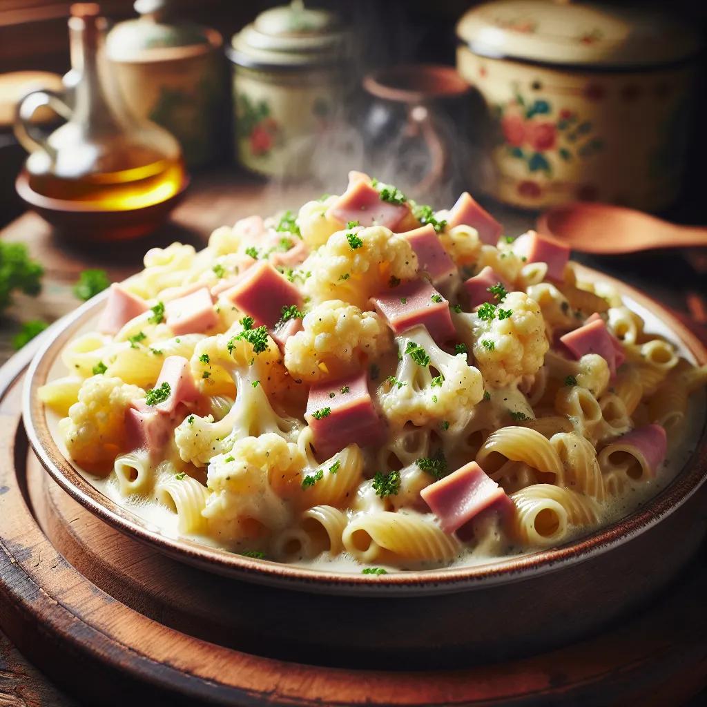 Cremige Nudel-Blumenkohl-Pfanne