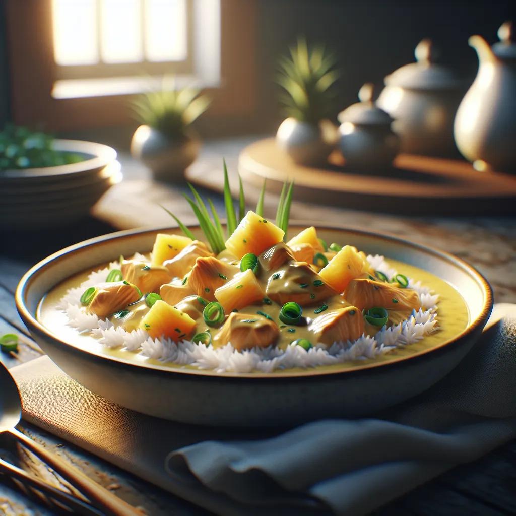 Cremiges Ananas-Curry mit Hähnchen