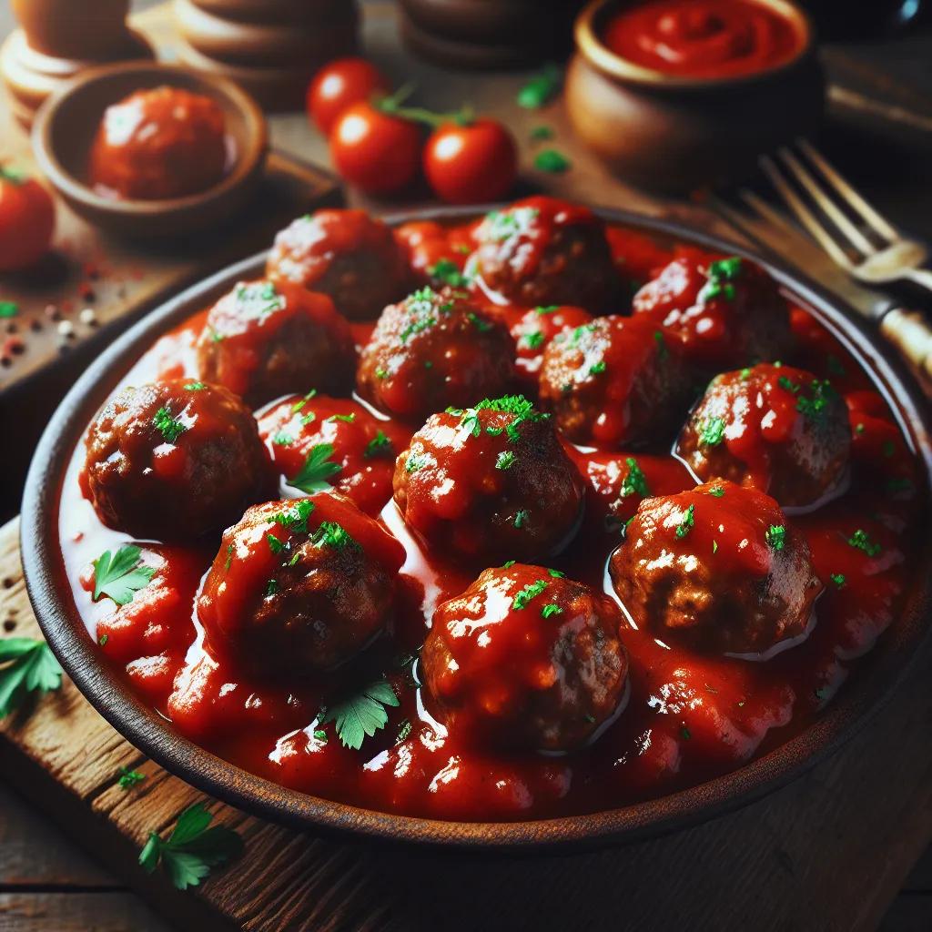 Einfache Rinderhackfleischbällchen mit Tomatensauce