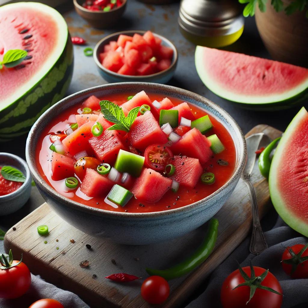 Erfrischende Wassermelonen-Gazpacho