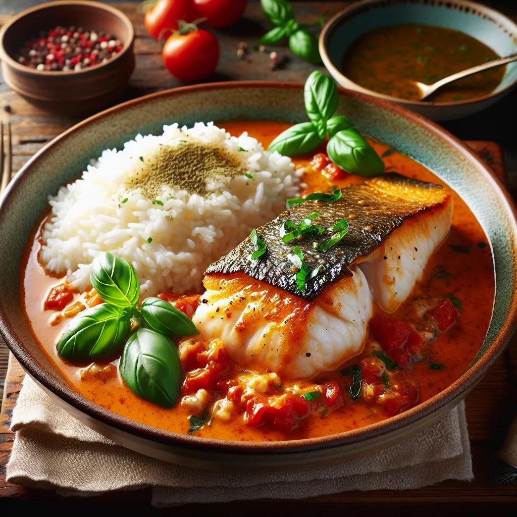 Fischfilet mit Wein-Tomatensoße