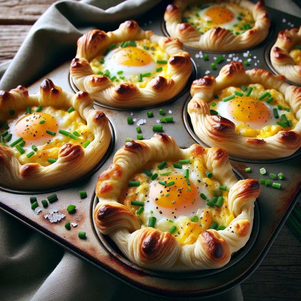 Flammkuchennester mit Rührei