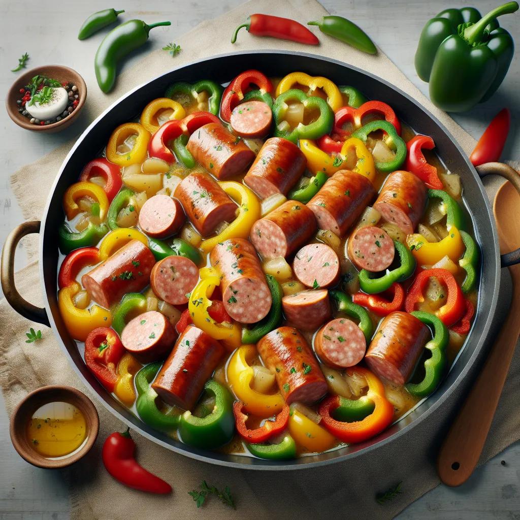 Fleischwurst-Paprika-Rahm-Pfanne