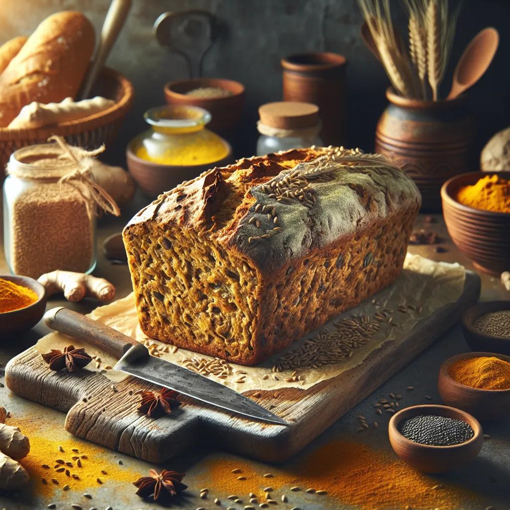 Ayurvedisches Dinkelbrot mit Kurkuma und Ingwer
