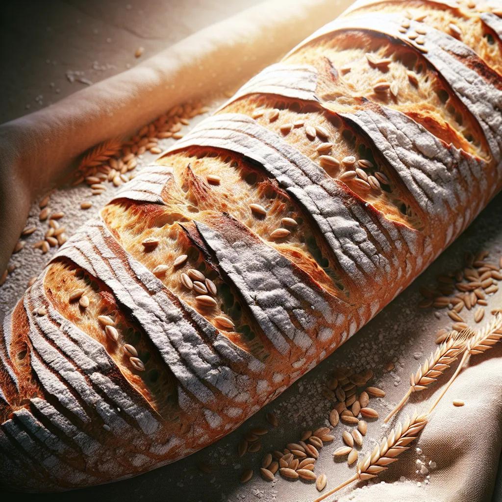 Französisches Vollkornbaguette mit knuspriger Kruste