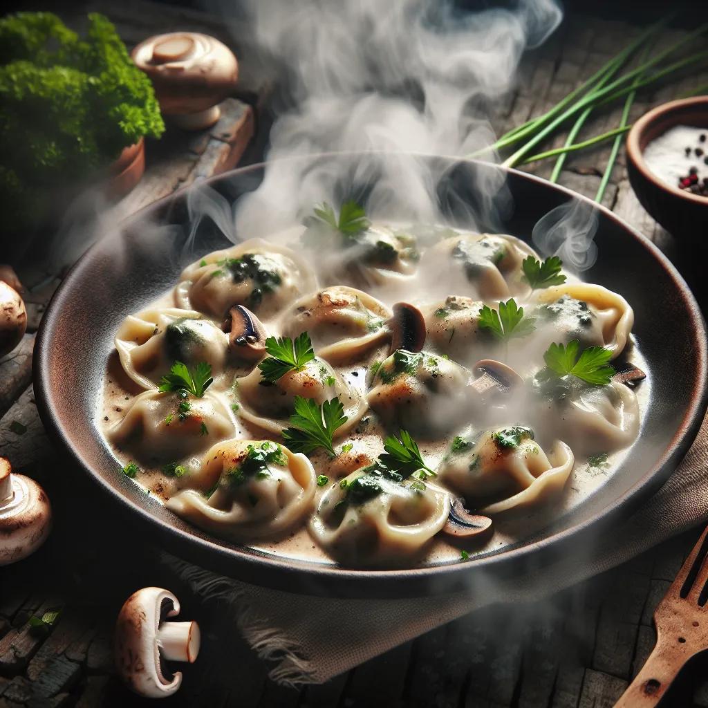 Gemüse-Maultaschen mit Pilzsauce