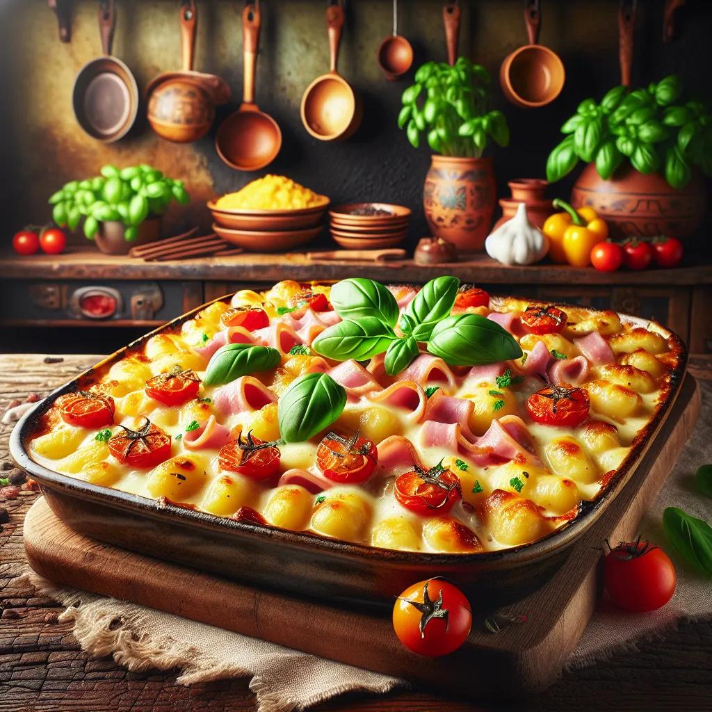 Gnocchi-Auflauf mit Schinken und Tomaten