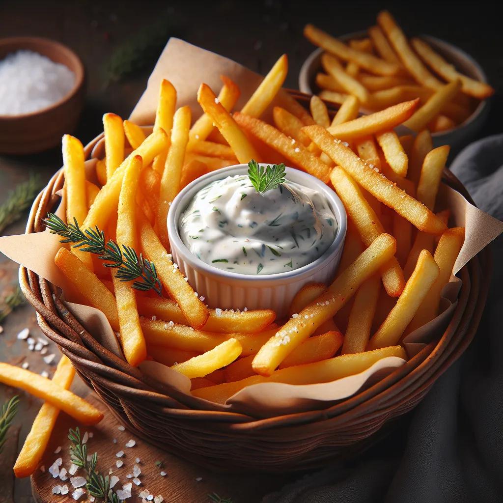 Goldene knusprige Pommes aus dem Air Fryer