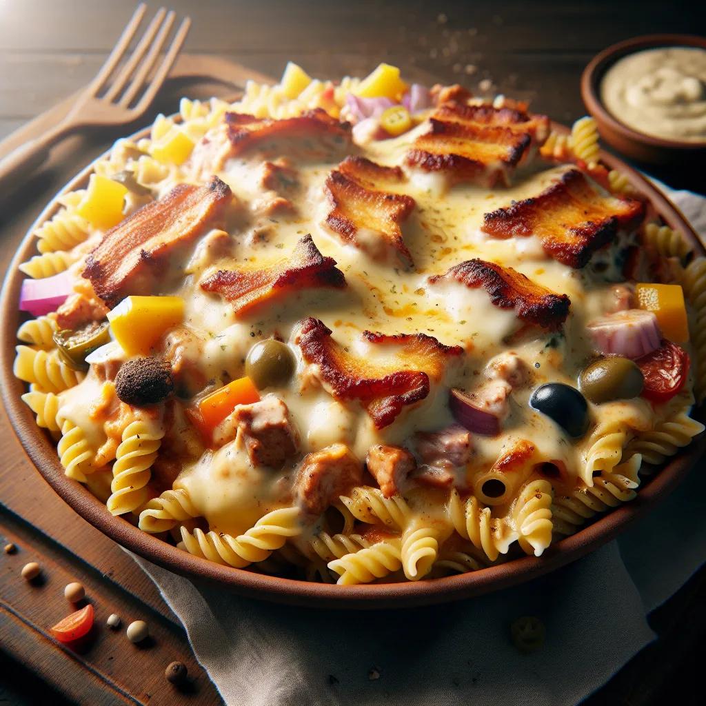 Gyros-Nudelauflauf mit Metaxa