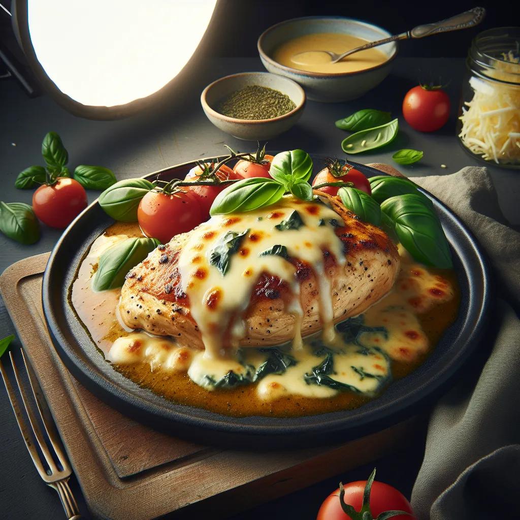 Hähnchenbrust mit Basilikum-Käse-Sauce