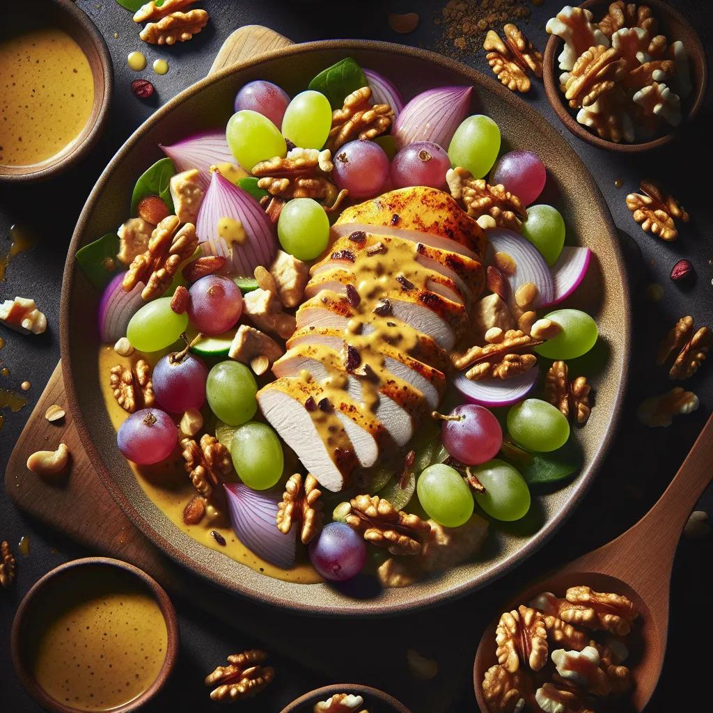 Hähnchenbrustfilet mit Curry-Trauben-Salat