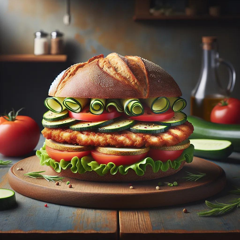 Hähnchenschnitzel-Zucchini-Brötchen