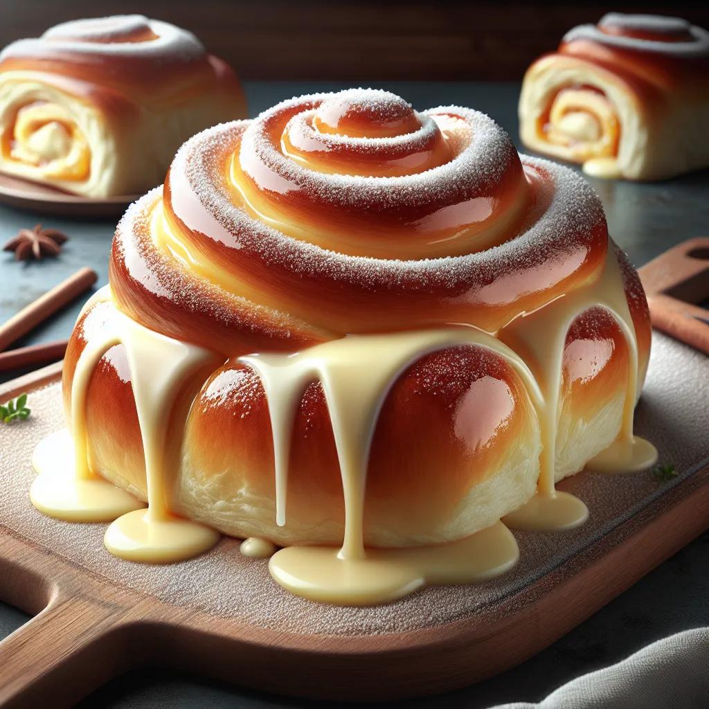 Hefeschnecken mit Vanillepudding