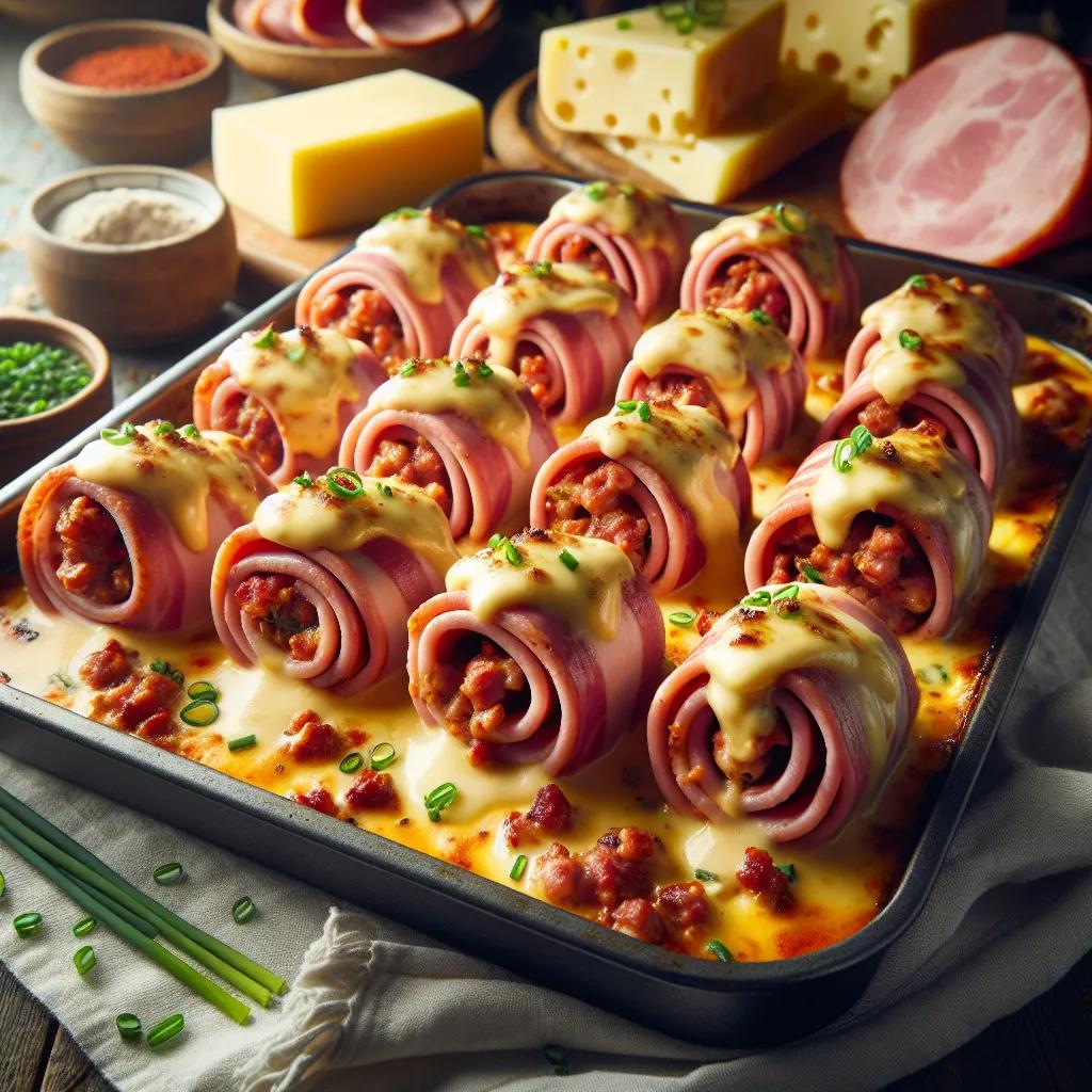 Herzhafte Schinkenröllchen