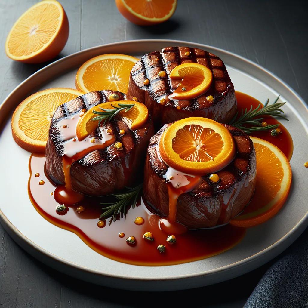 Hirschsteak mit Orangen-Cognac-Sauce