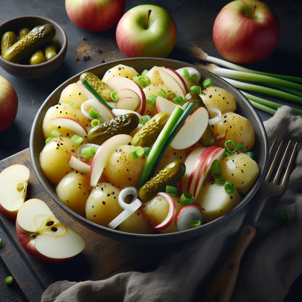 Kartoffelsalat mit Apfel und Gurke
