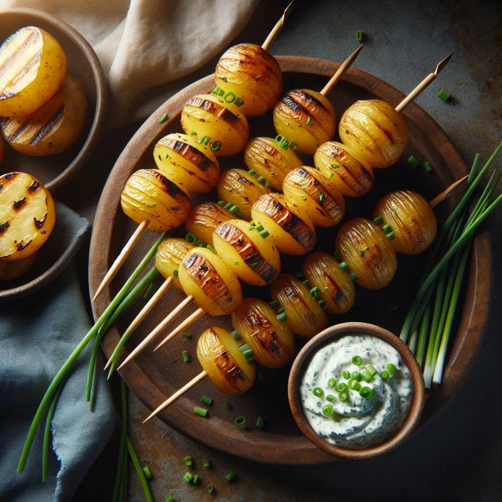 Kartoffelspieß mit Schmand-Dip