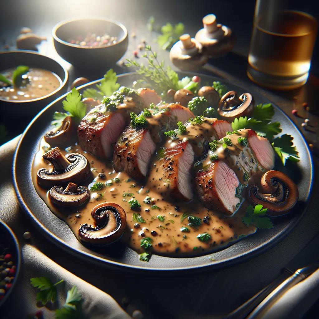 Klassisches Schweinefilet mit Champignonrahm