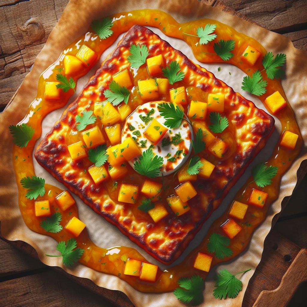 Knuspriger Feta mit Mango-Orangen-Sauce