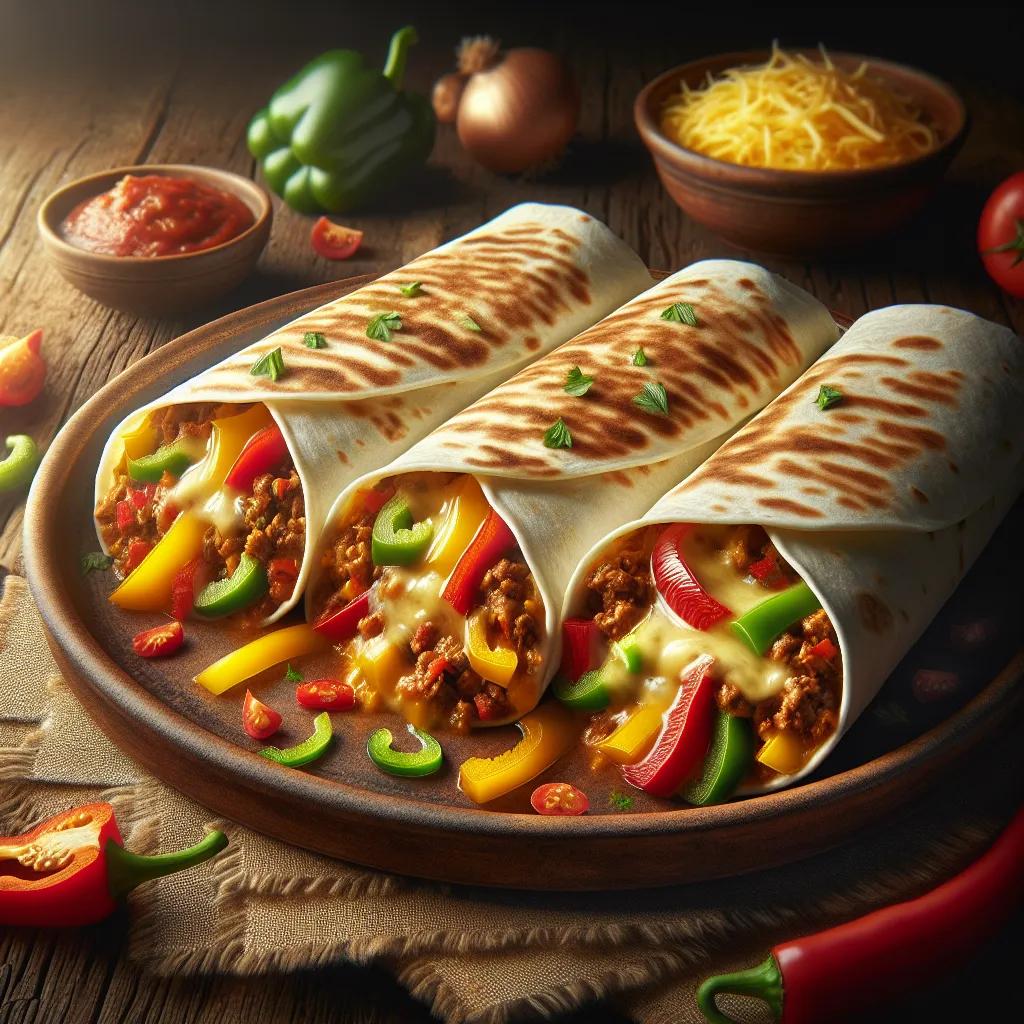 Leckere Burritos mit Hackfleisch