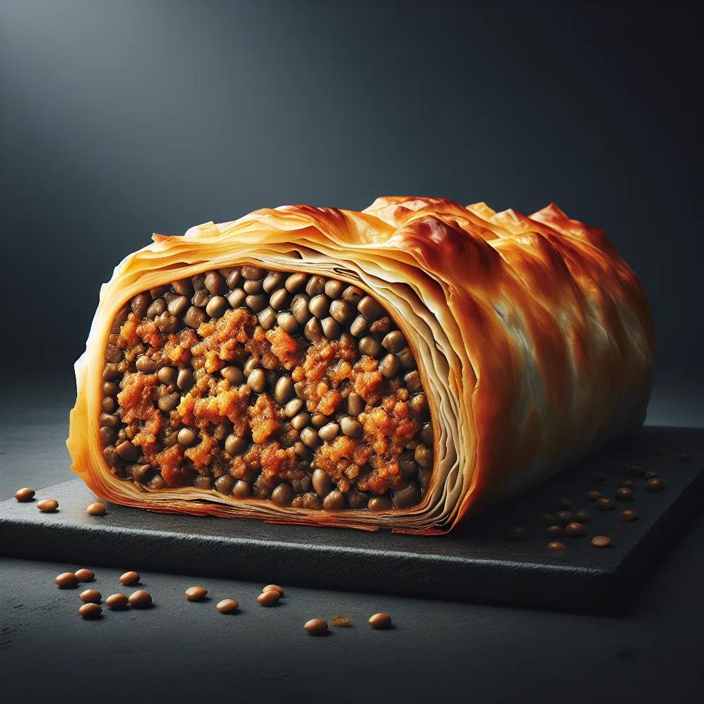 Linsen-Hackfleisch-Strudel