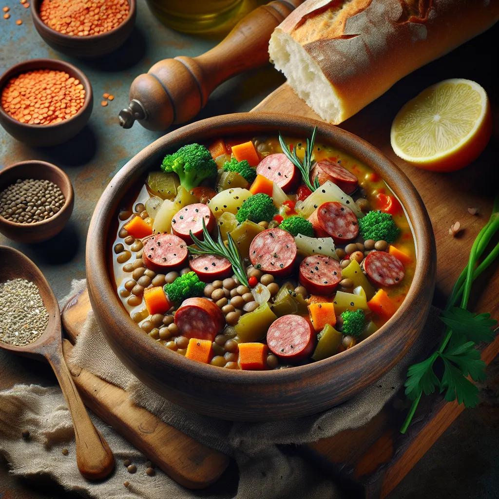 Linseneintopf mit Gemüse