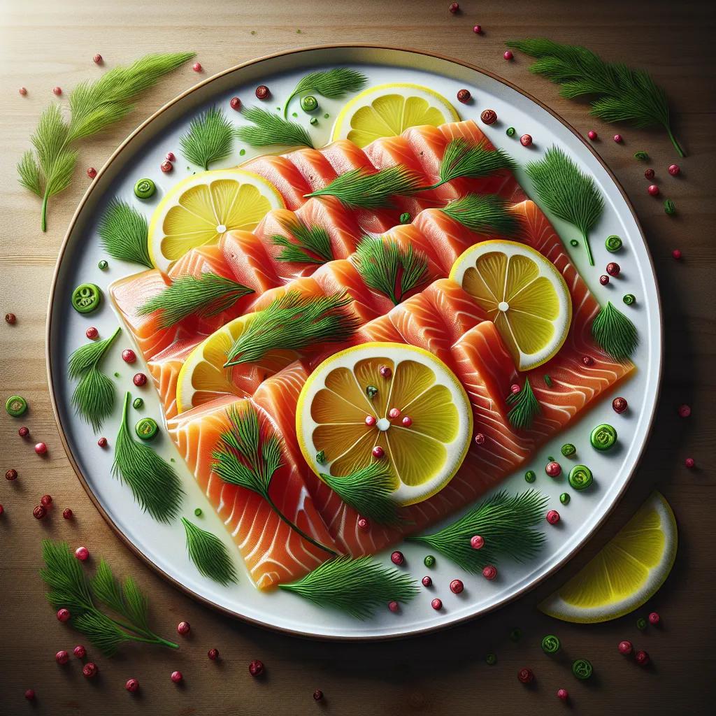 Marinierter Lachs mit Dill und Zitrone