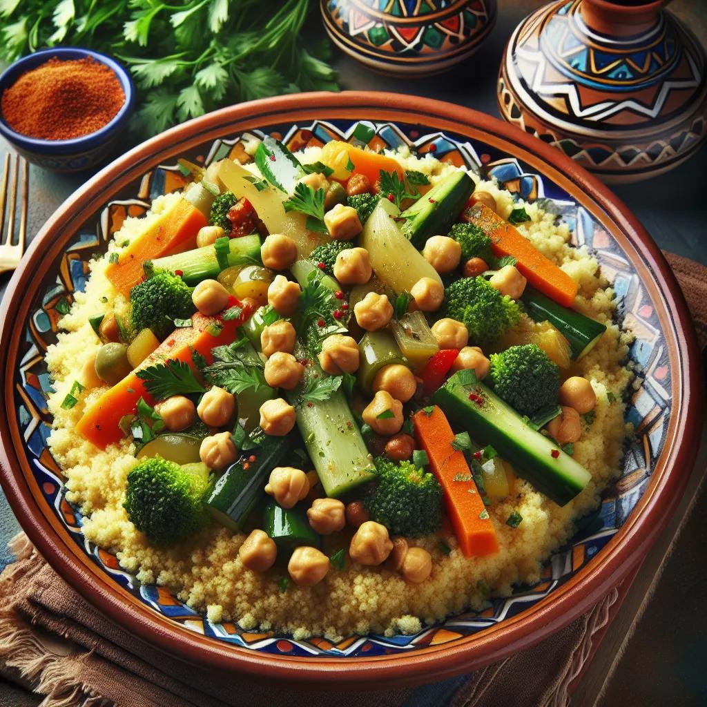 Marokkanischer Couscous mit Gemüse und Kichererbsen