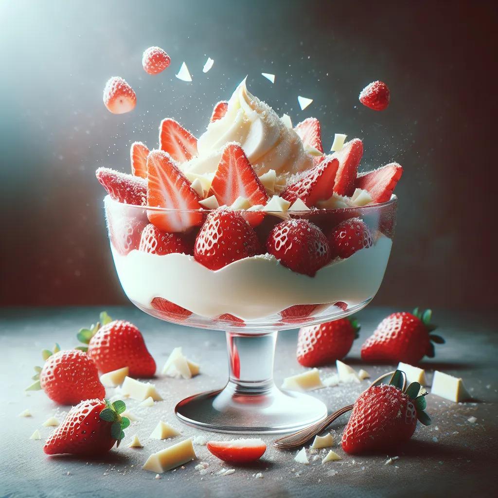 Mascarpone-Dessert mit Erdbeeren und weißer Schokolade