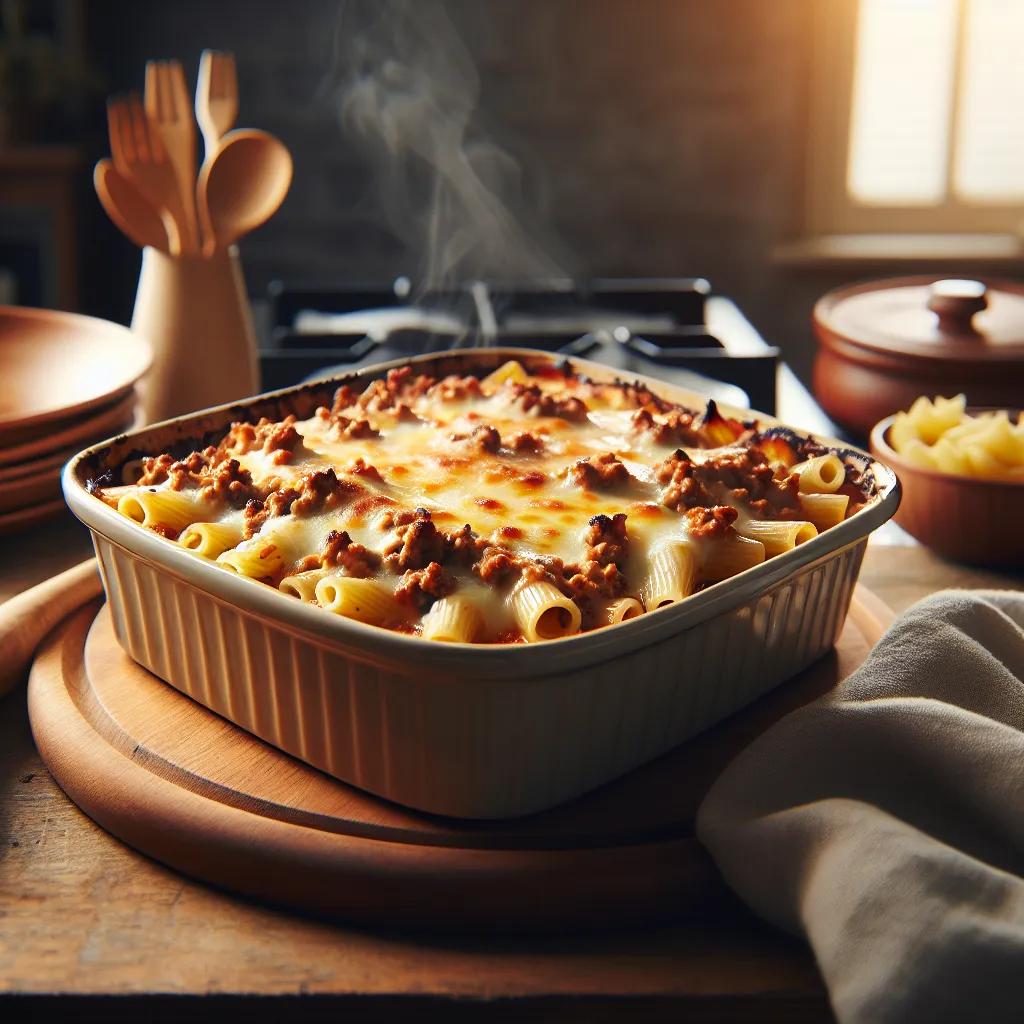 Nudelauflauf mit Hackfleisch und Käse