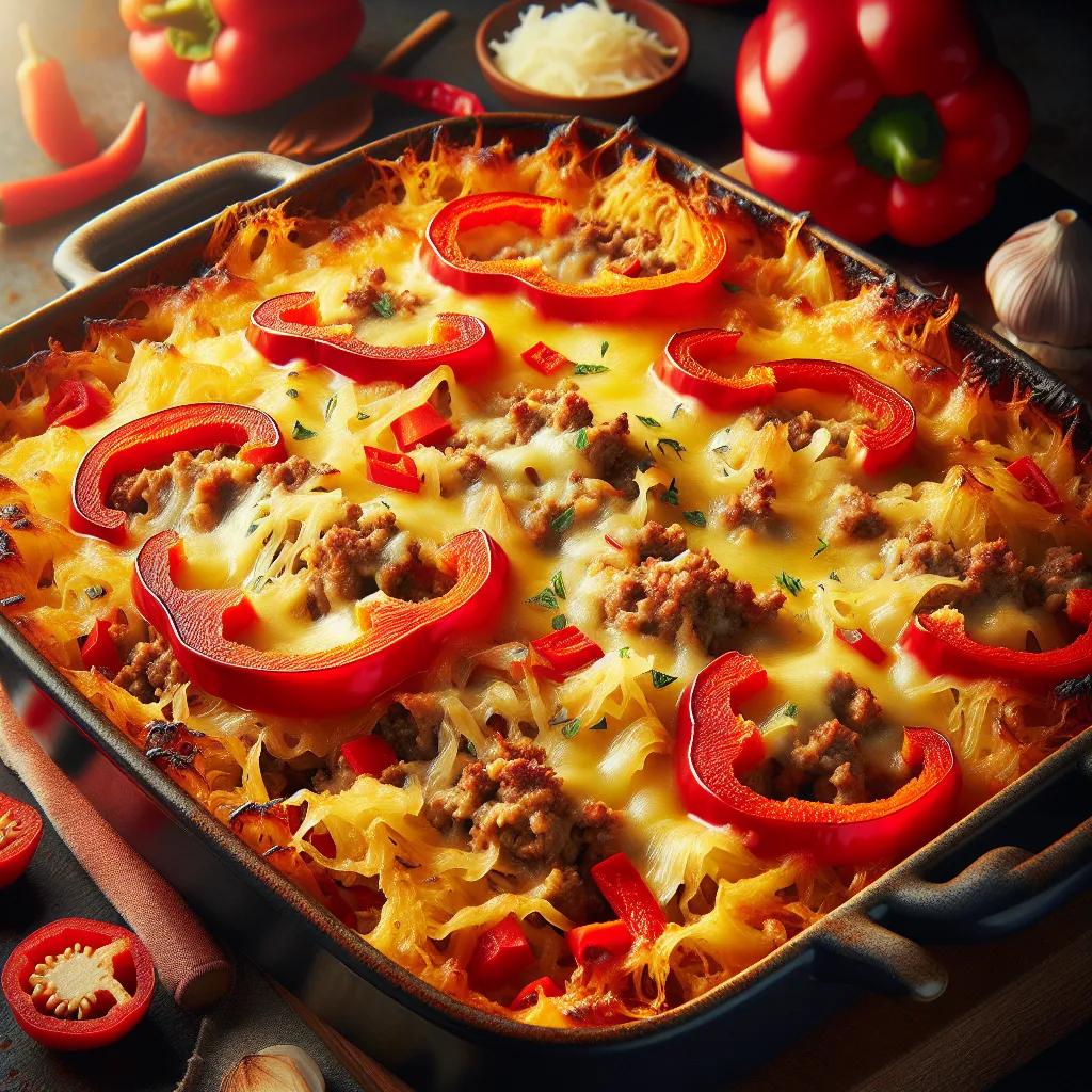 Paprikaschoten-Sauerkraut-Auflauf