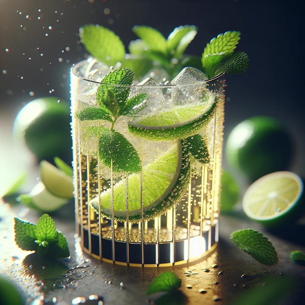 Prosecco-Limetten-Minze Getränk