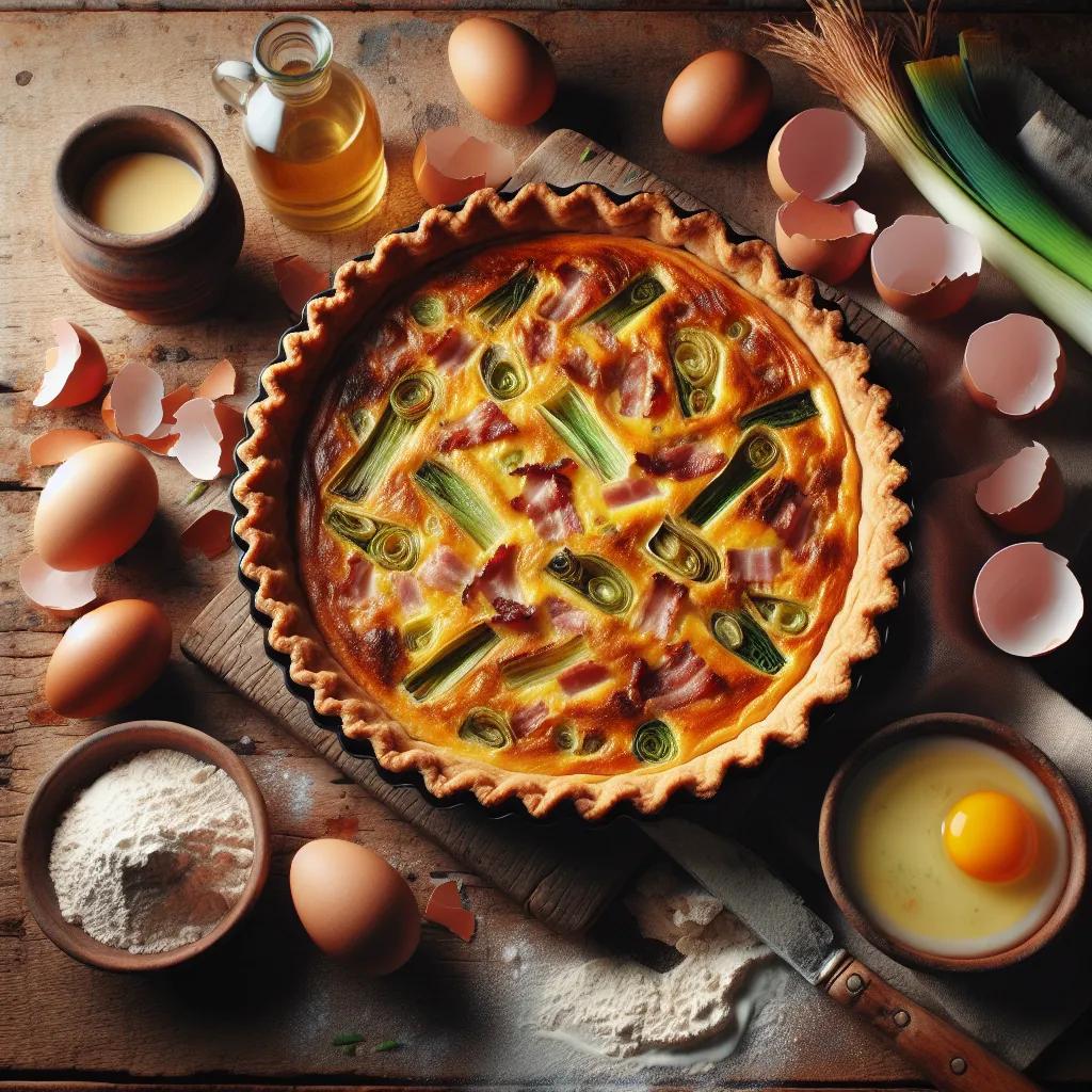 Quiche mit Speck und Porree