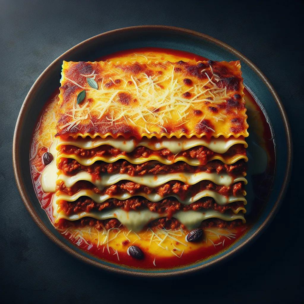 Lasagne mit Ragú Bolognese und Béchamelsauce