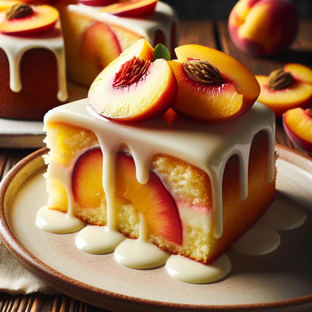 Saftiger Nektarinenkuchen mit Pudding