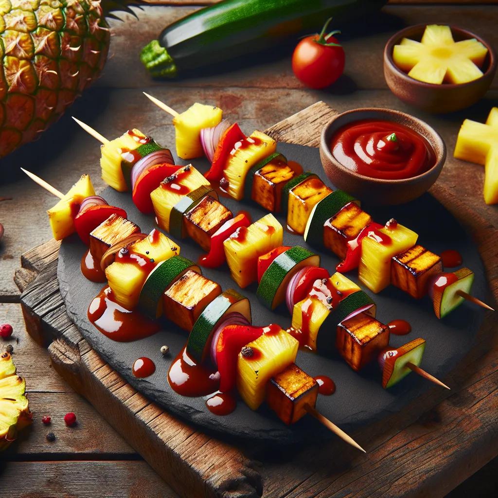 Schaschlik-Spieße mit Ananas und Rauchgeschmack