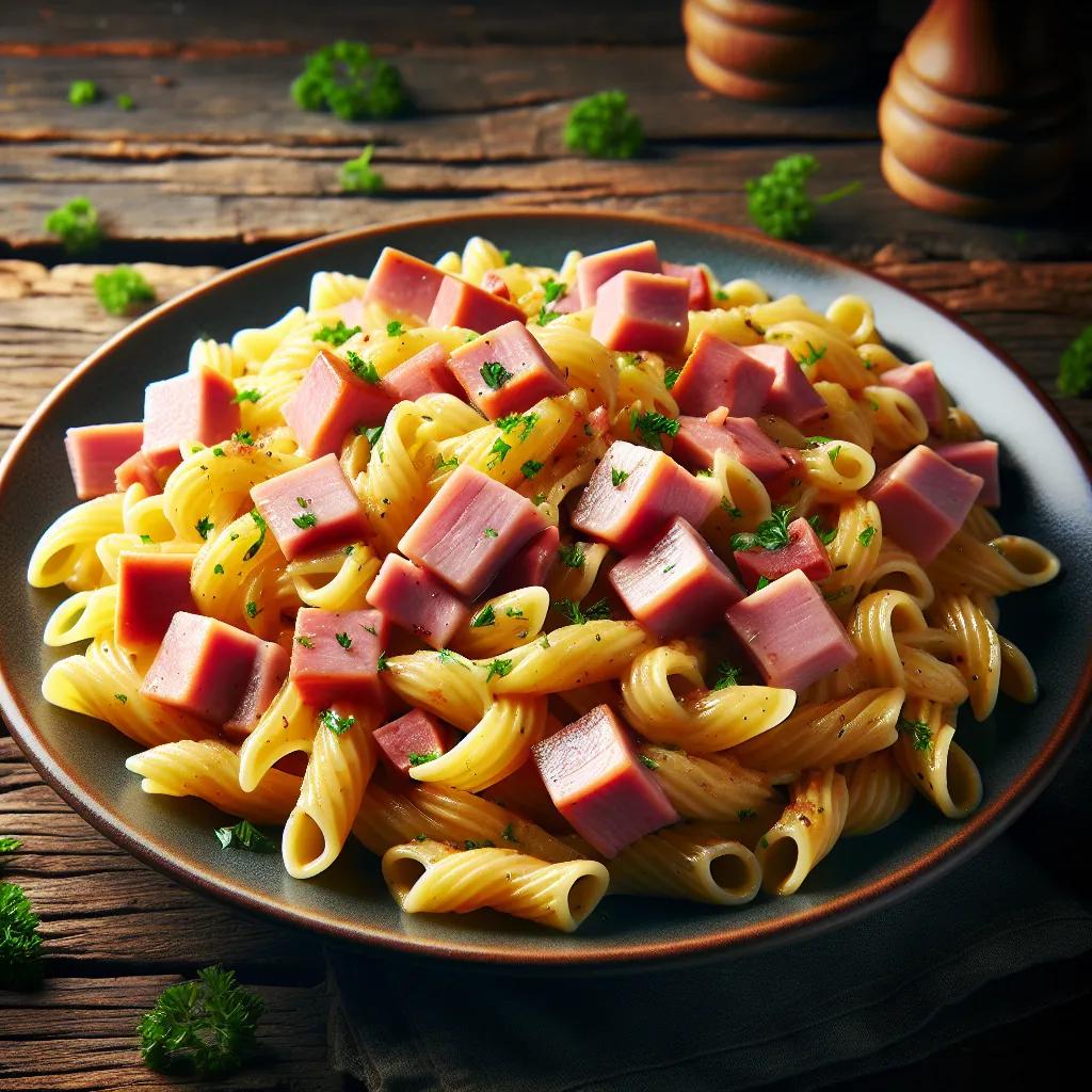 Klassische Schinkennudeln