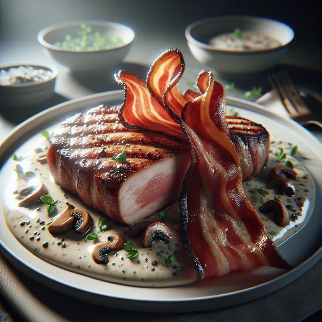 Schweinefilet im Speckmantel mit Champignons