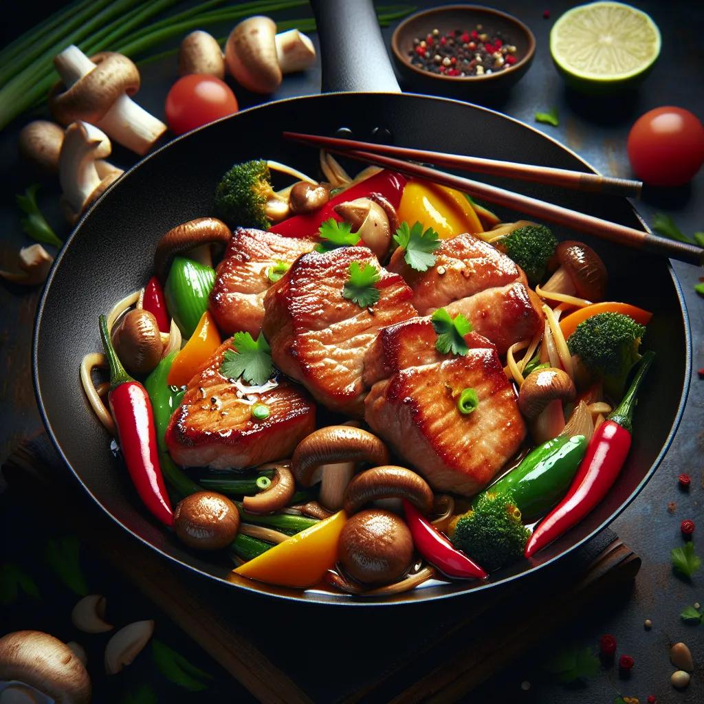 Schweinefilet mit Shiitake und Ingwer