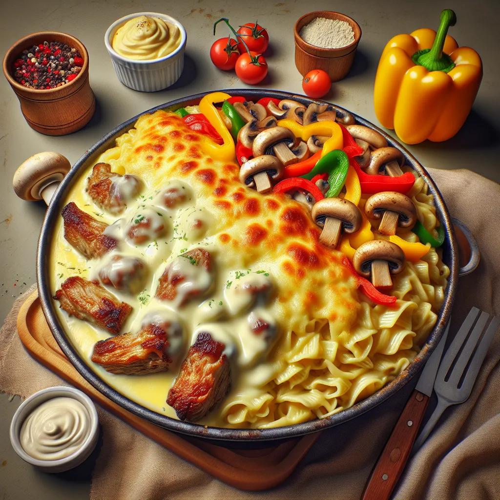 Überbackene Spätzle mit Gyros