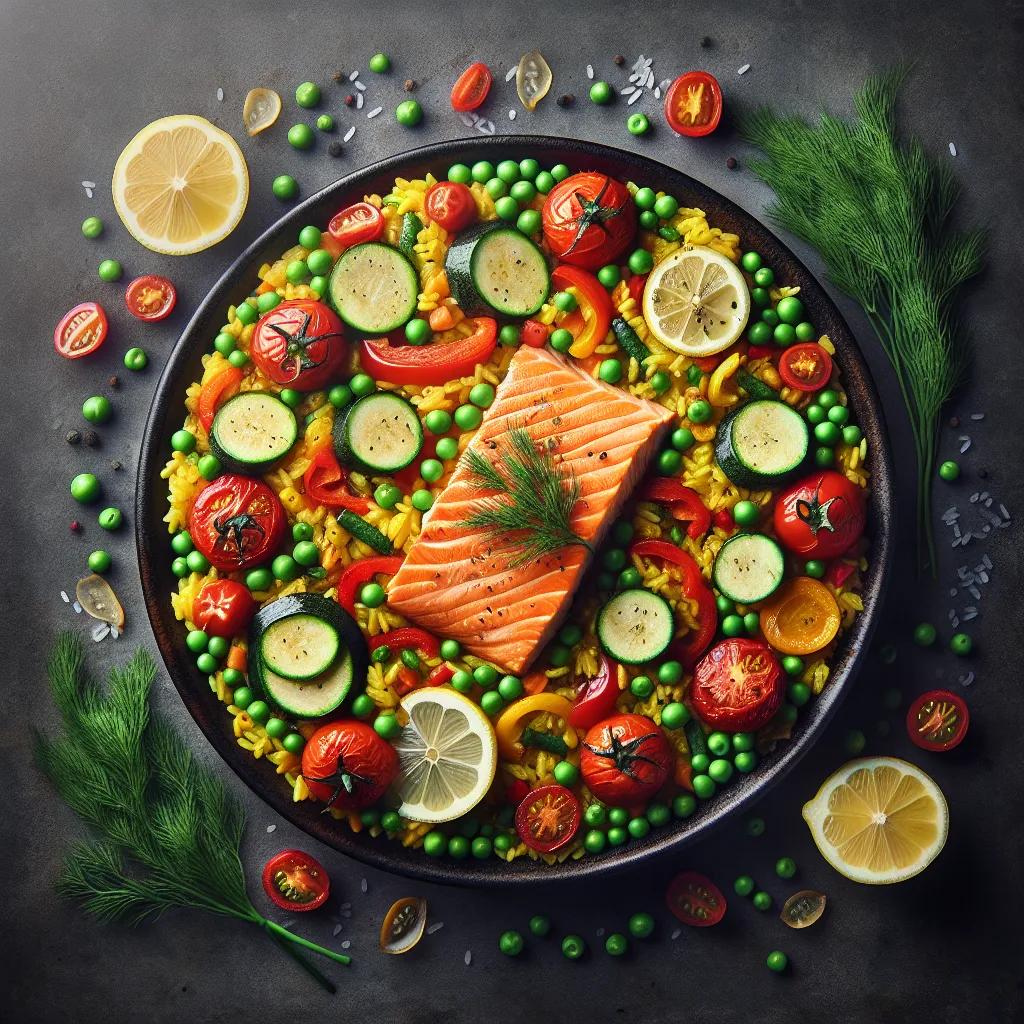 Lachs-Paella mit Gemüse